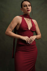 HALTER NECK TOP - RED